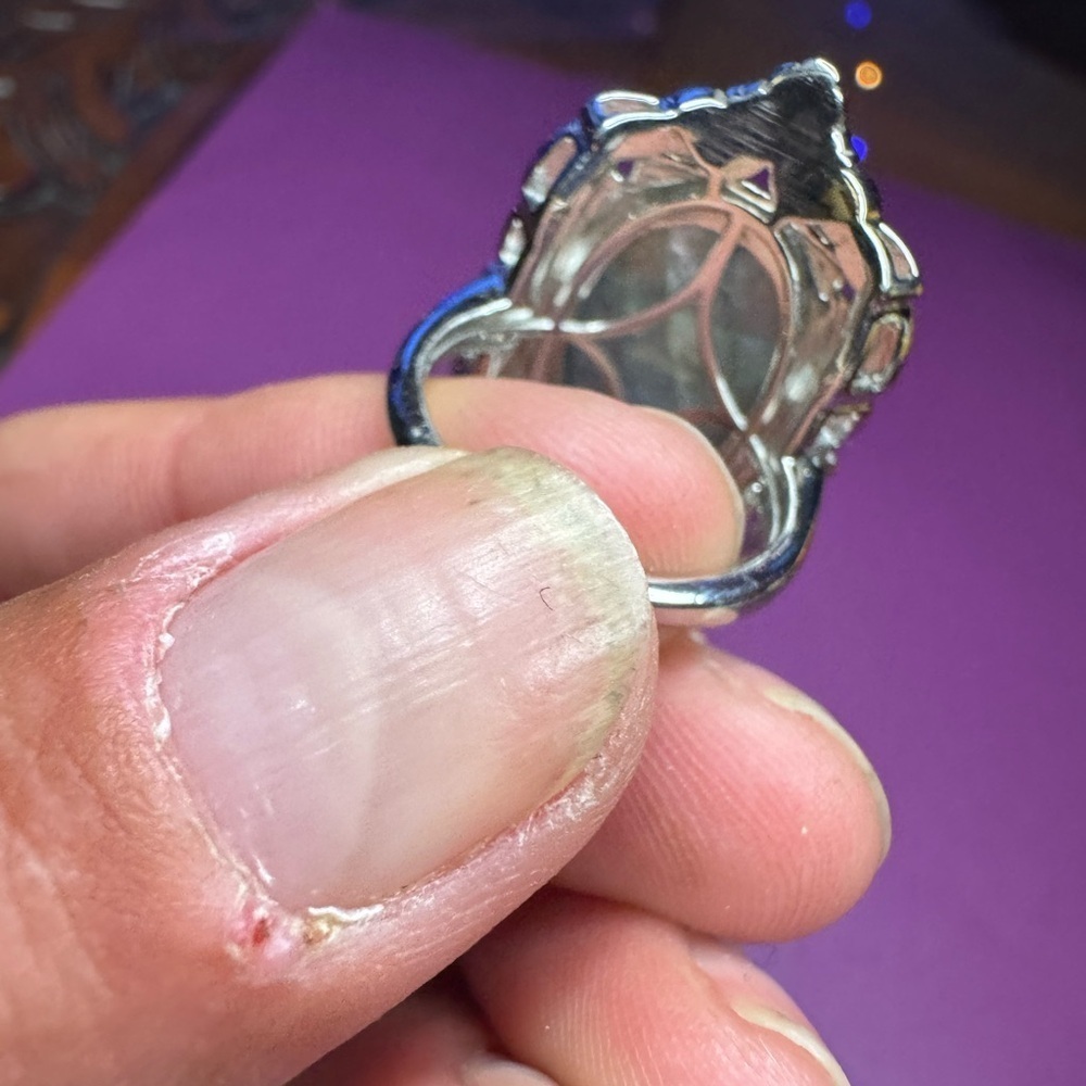 Gorgeous Karis Malagasy Labradorite Ring in 18K YG Plated & Platinum Bond - Picture 3 of 6